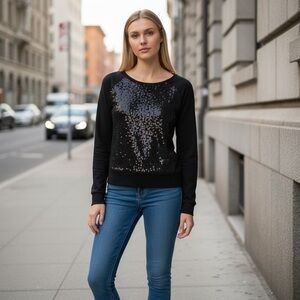 Sparkle Black Sequins Sweater Size M
New